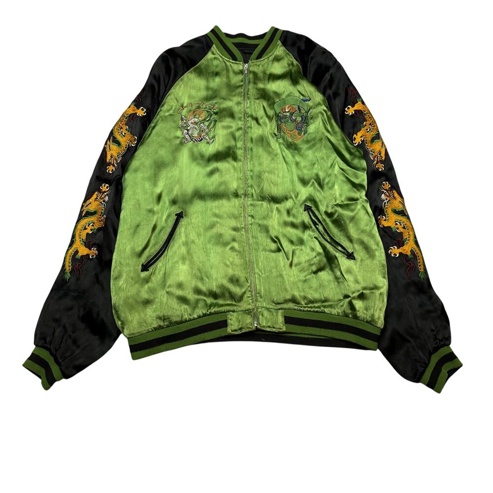 Amal Guessous A&G Rock Sukajan Men's XL Dragon Embroidered Reversible Jacket